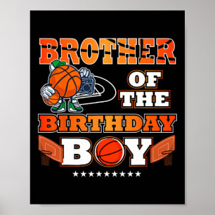 Póster Hermano Del Niño De Cumpleaños Bysketbyll Player B