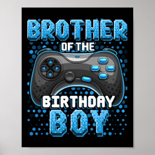 Póster Hermano Del Niño De Cumpleaños Juego De Video Coin