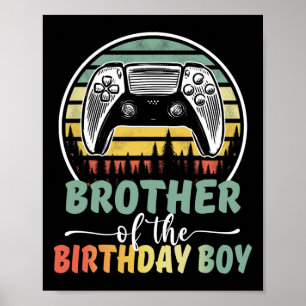 Póster Hermano Del Niño De Cumpleaños Video Gamer Falso
