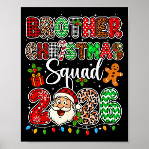 Póster Hermano Equipo de Navidad 2026 Leopardo Divertido 