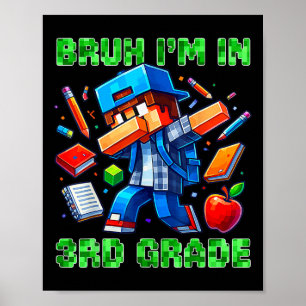 Póster Hermano, estoy en tercer grado, jugador de dabbing