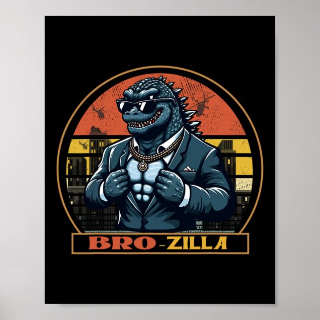 Póster Hermano fuerte hermano Brozilla Familia Saurus (Frente)