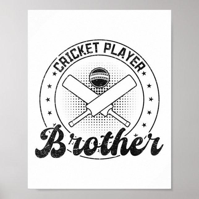 Póster Hermano jugador de críquet (Frente)