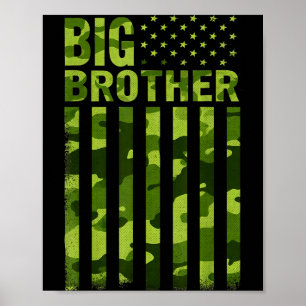 Póster hermano mayor camuflaje bandera americana promovid
