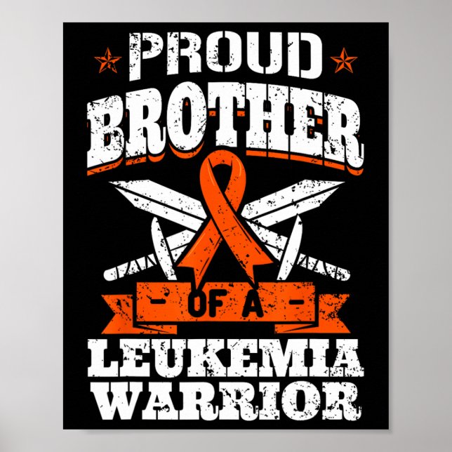 Póster Hermano Orgulloso De Un Guerrero De La Leucemia, C (Frente)