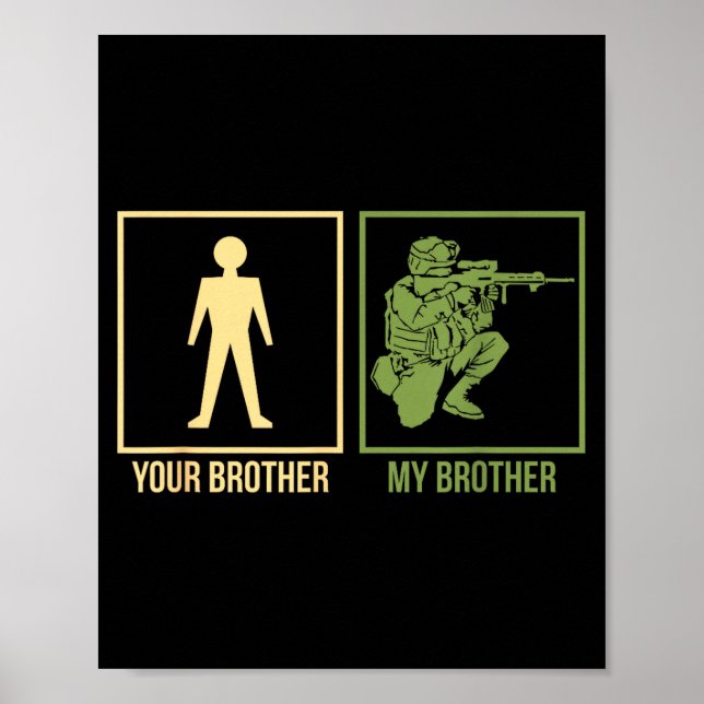 Póster Hermano orgulloso del ejército Infantería naval Fu (Frente)