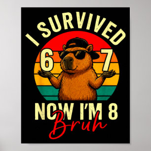Póster Hermano Sobreviví 6 7 8 Gorra Divertida de Carpinc