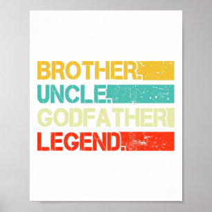 Póster Hermano Tío Godfather Leyenda Mejor Tío Gracioso G