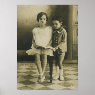 Póster Hermano Vintage y Hermana