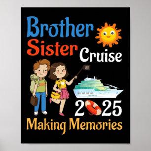 Póster Hermano Y Hermana Crucero 2025 Viaje Creando Recue
