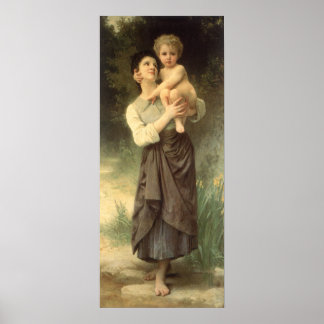 Póster Hermano y Hermana de William Adolphe Bouguereau