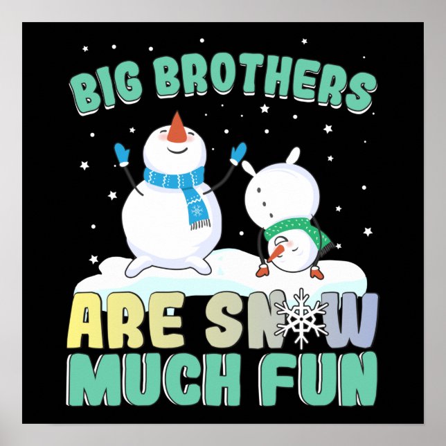 Póster Hermanos grandes se divierten con la nieve - Nieve (Frente)
