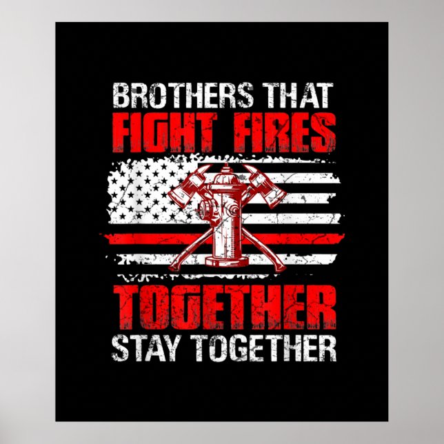 Póster Hermanos que luchan juntos contra los incendios se (Frente)