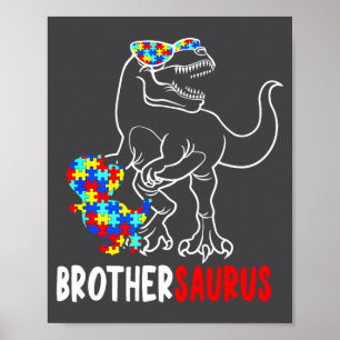 Póster Hermanosaurio T Rex Dinosaurio Conciencia Autismo