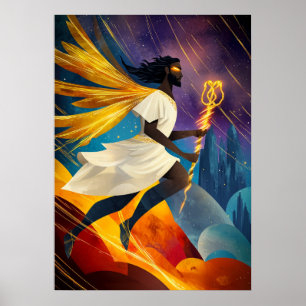 Póster Hermes - Leyenda Minimalista cubista - Messenger