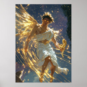 Póster Hermes, Mensajero de los Dioses - Velocidad Divina