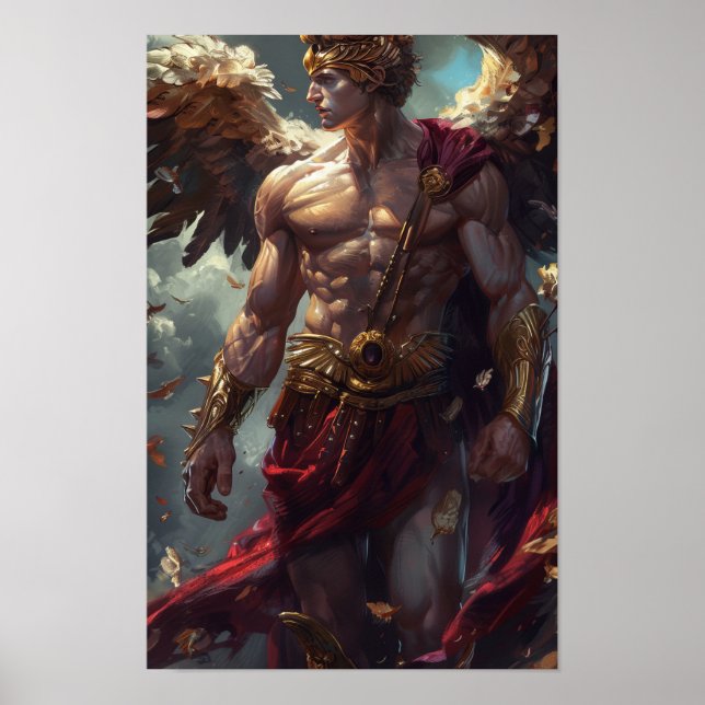 Póster Hermes Mythology Poster con expresión intrépida (Frente)