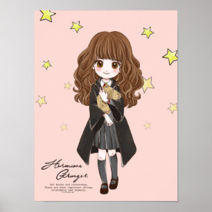 Póster Hermione Granger Acuarela Mágica