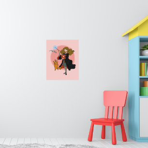 Póster Hermione y Crookshanks Wingardium Leviosa