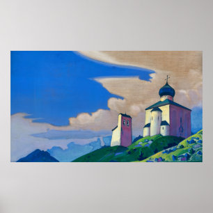 Póster Hermitage de San Sergio por Nicholas Roerich