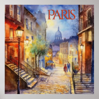 Hermosa acuarela de viaje de París