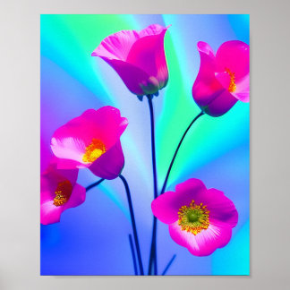Póster Hermosa acuarela floral