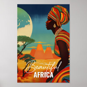 Póster Hermosa África Famosa Viaje Lugar Vintage