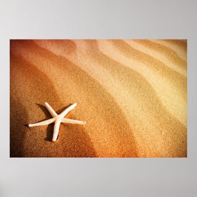 Póster Hermosa arena con estrella (Frente)