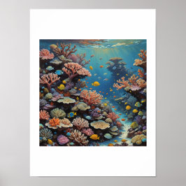 Póster Hermosa barrera de coral