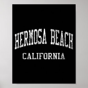 Póster Hermosa Beach Ca J05 Camisetas Atléticas Vintage D