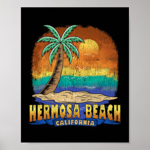 Póster Hermosa Beach California Vintage Trastorno Souven