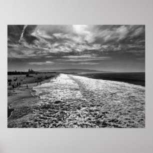 Póster Hermosa Beach, foto en blanco y negro