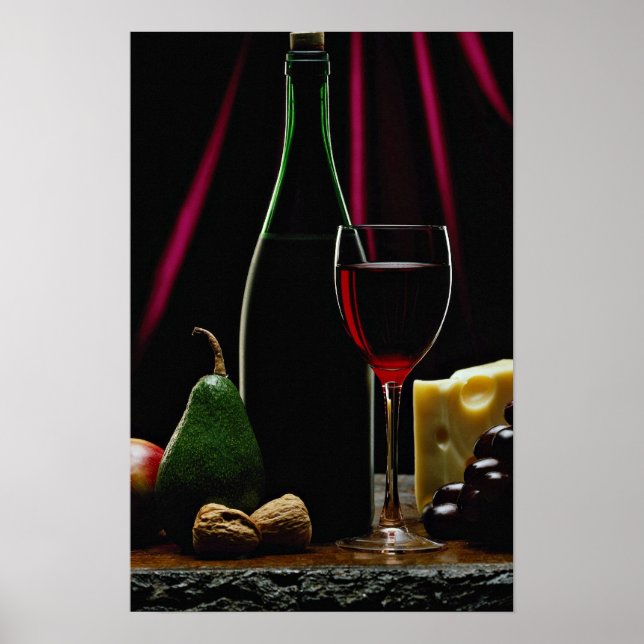 Póster Hermosa botella de vino (Frente)