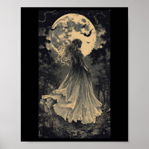 Póster Hermosa Bruja Gótica Fantasía Vampiro Moonlight