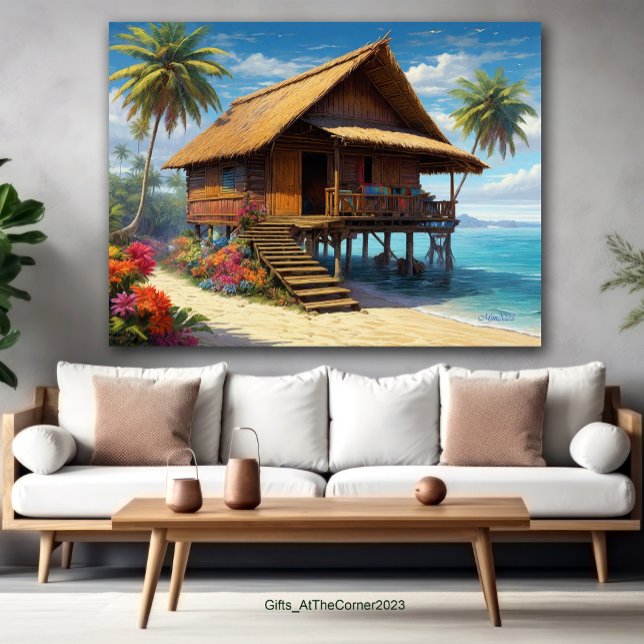 Póster Hermosa Casa De Bambú En La Playa De Las Islas Tro (Subido por el creador)