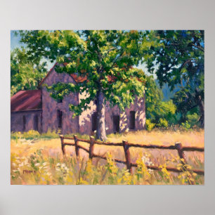 Póster Hermosa casa de campo otoñal en Illinois