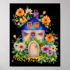 Póster Hermosa casa floral