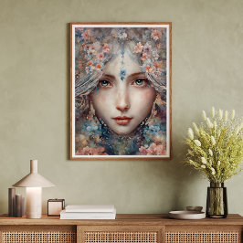 Póster Hermosa chica jazmín flor