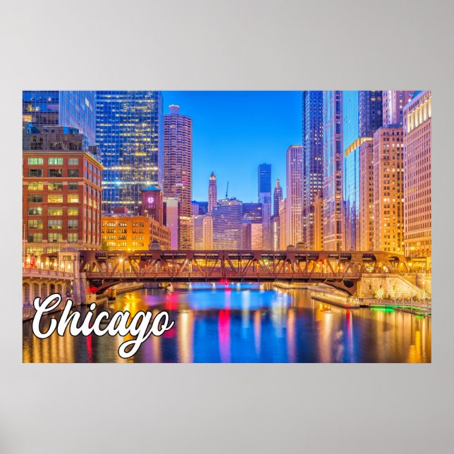 Póster Hermosa Chicago, Illinois, Estados Unidos (Frente)