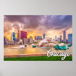 Póster Hermosa Chicago, Illinois, Estados Unidos
