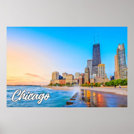 Póster Hermosa Chicago, Illinois, Estados Unidos