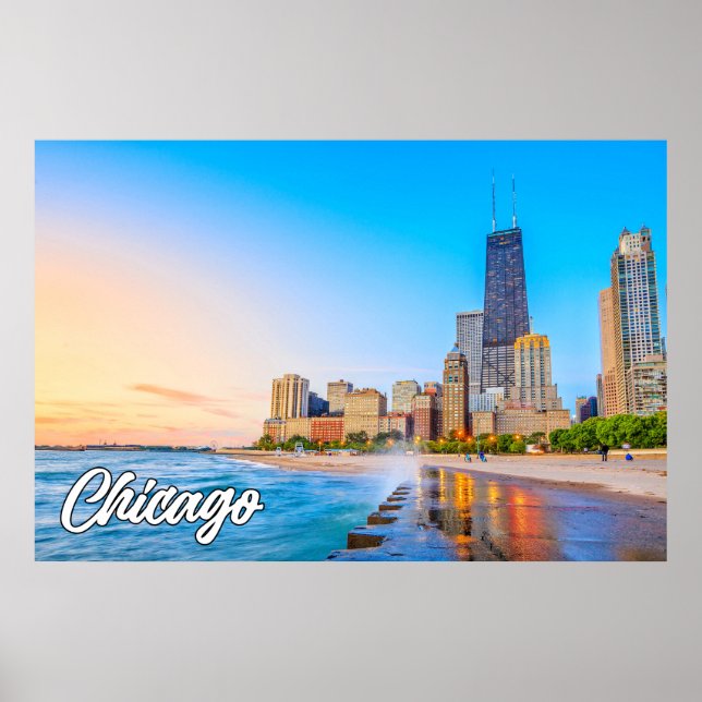 Póster Hermosa Chicago, Illinois, Estados Unidos (Frente)