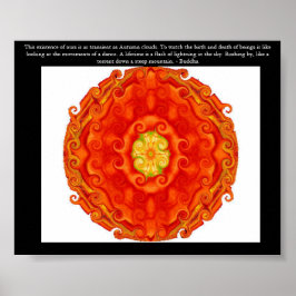 Póster Hermosa cita budista con Vibrante Mandela