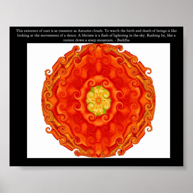 Póster Hermosa cita budista con Vibrante Mandela (Frente)