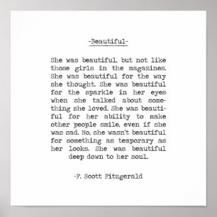 Póster Hermosa cita de F Scott Fitzgerald