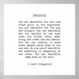 Póster Hermosa cita de F Scott Fitzgerald