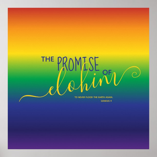 Póster Hermosa cita de la Biblia Arcoiris (Frente)