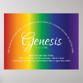 Póster Hermosa cita de la Biblia: Poster de rayas arcoiri