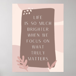 Póster Hermosa cita de la vida al estilo boho