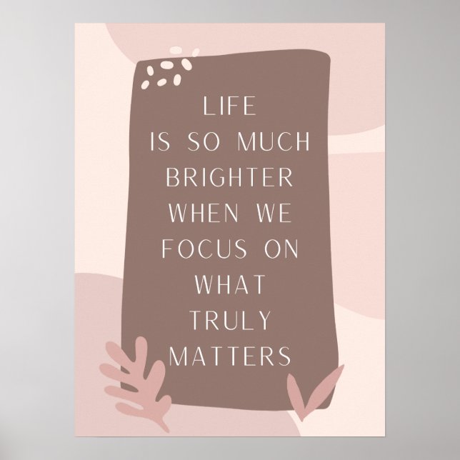 Póster Hermosa cita de la vida al estilo boho (Frente)